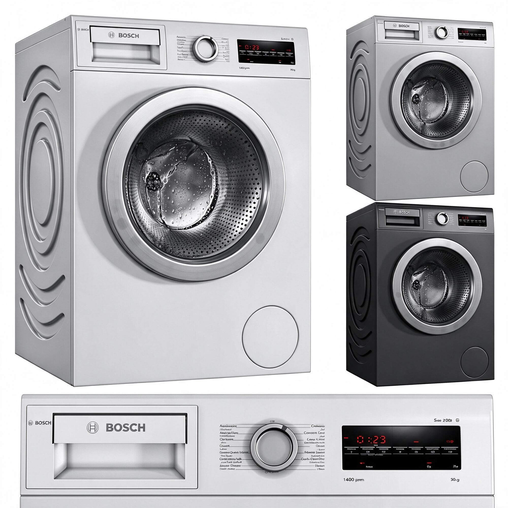 Bosch Front Load Washing Machine 3D Model 3D Model