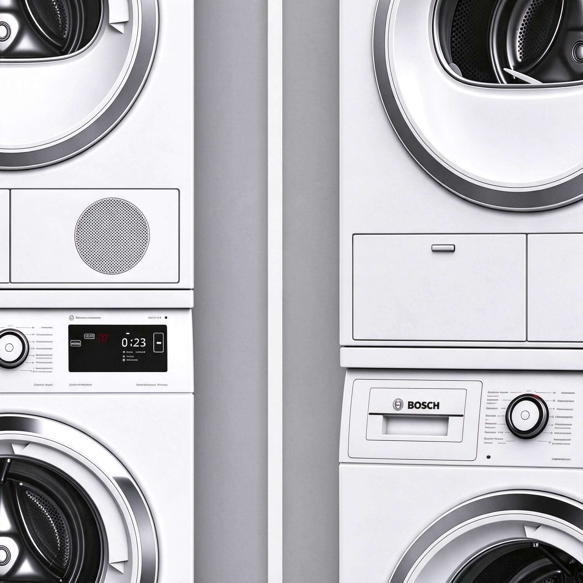 Bosch Stacked Washer and Dryer Set 3d Model 3D Model