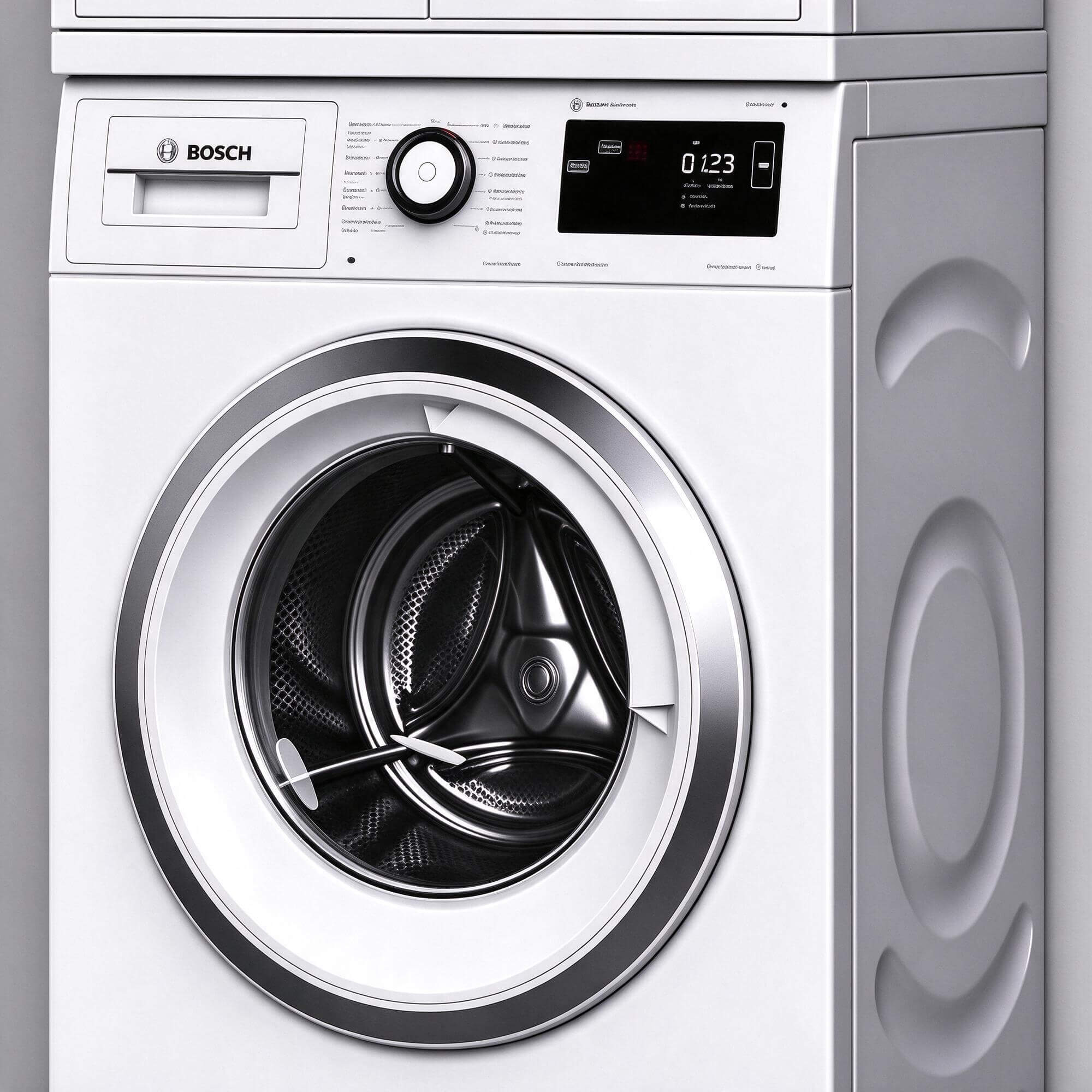 Bosch Stacked Washer and Dryer Set 3d Model 3D Model