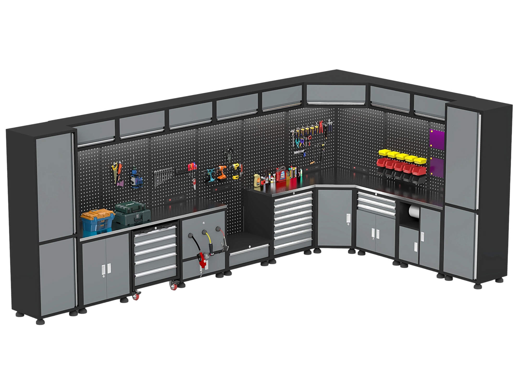 Corner Workshop Tool Cabinet Station 3D Model 3D Model
