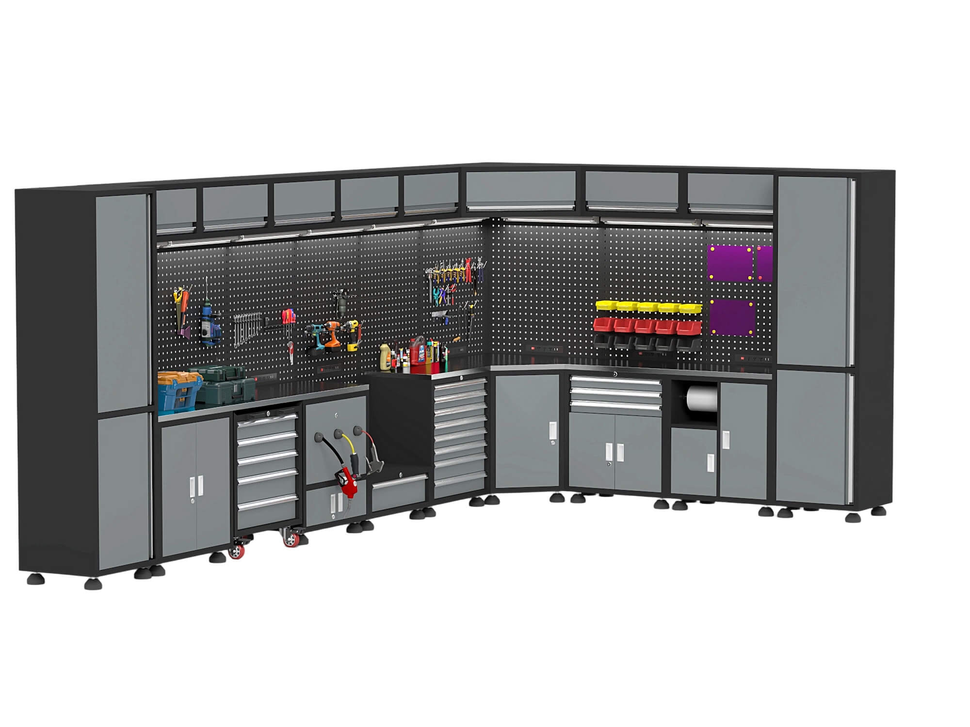 Corner Workshop Tool Cabinet Station 3D Model 3D Model