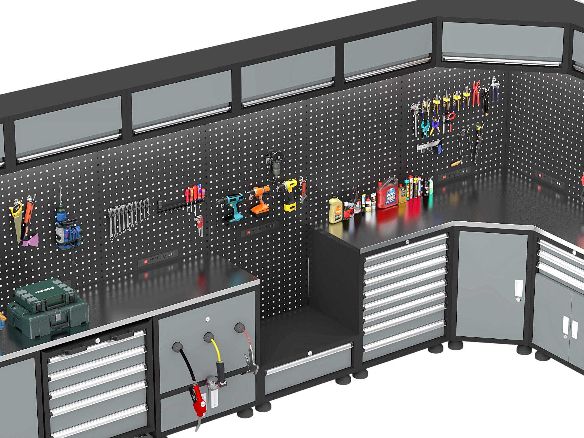 Corner Workshop Tool Cabinet Station 3D Model 3D Model