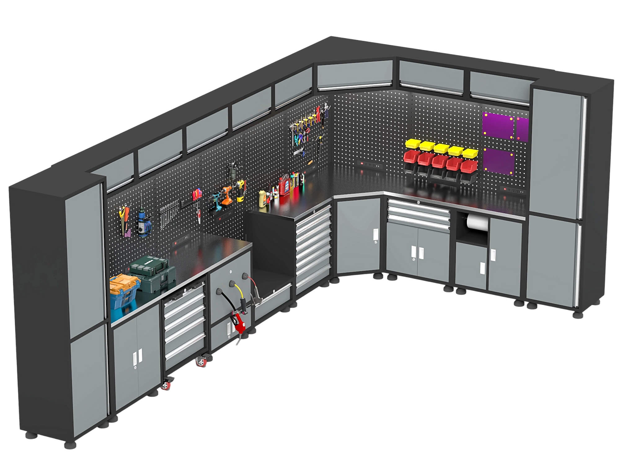 Corner Workshop Tool Cabinet Station 3D Model 3D Model