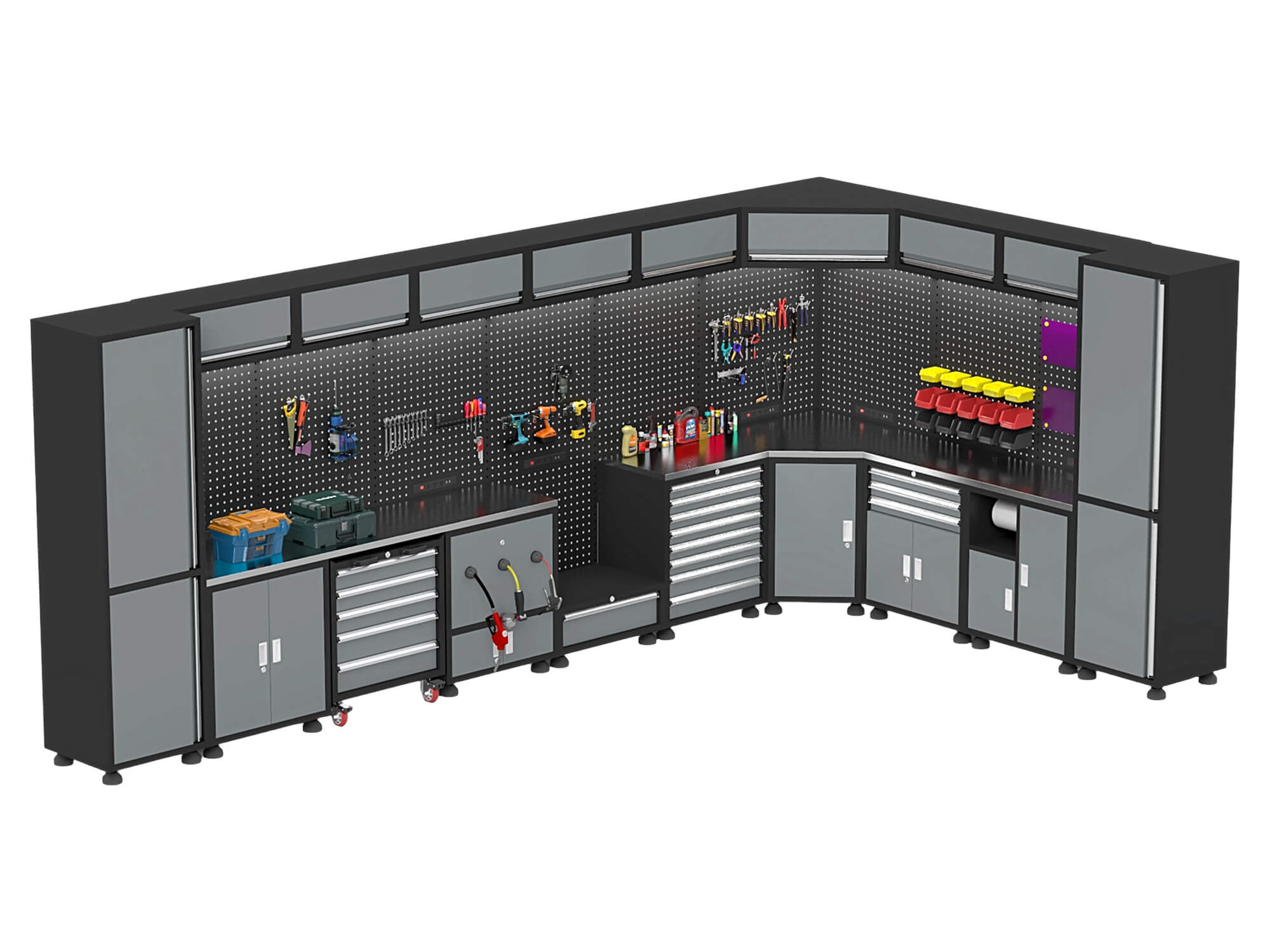 Corner Workshop Tool Cabinet Station 3D Model 3D Model