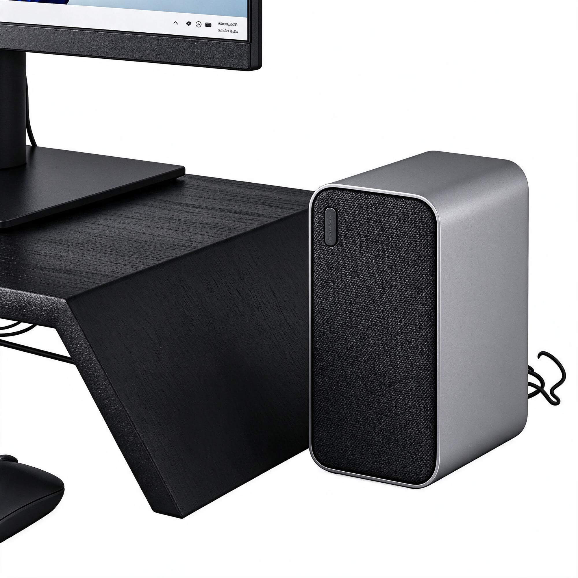 Desktop Computer Set with Monitor Stand and Speakers 3D Mode 3D Model