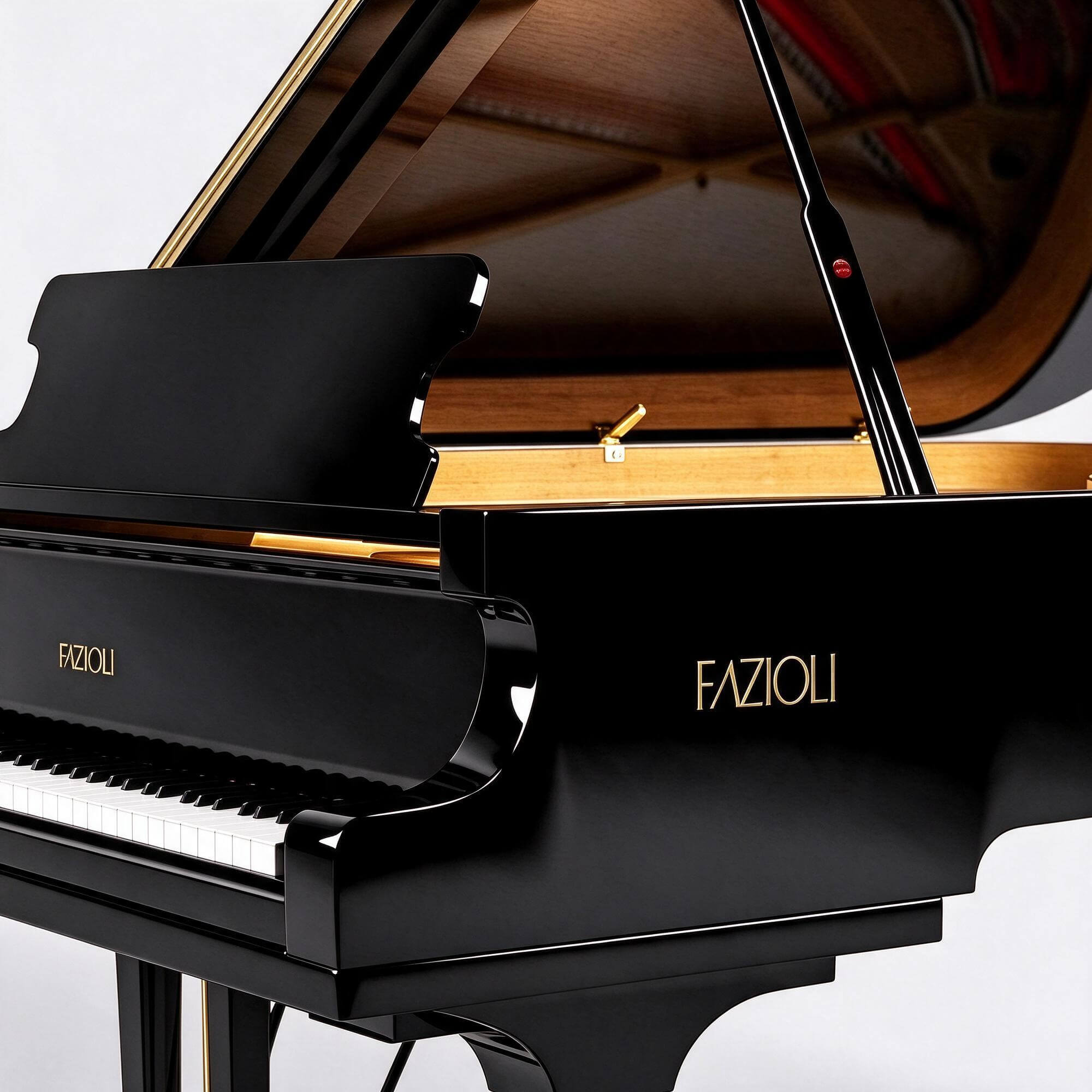 Fazioli F212 Black Grand Piano 3D Model 3D Model