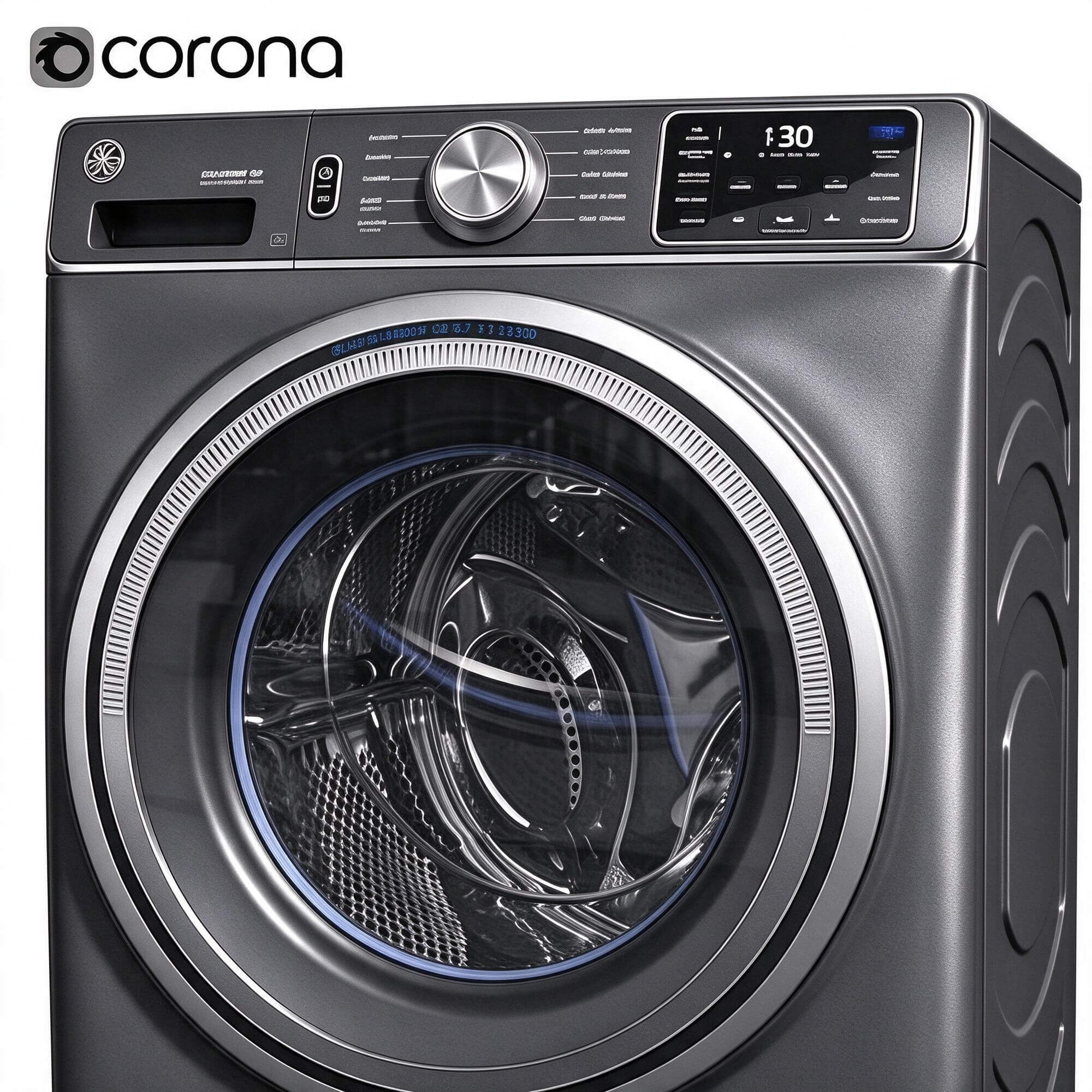 GE Front Load Washing Machine Two Color Versions 3D Model
