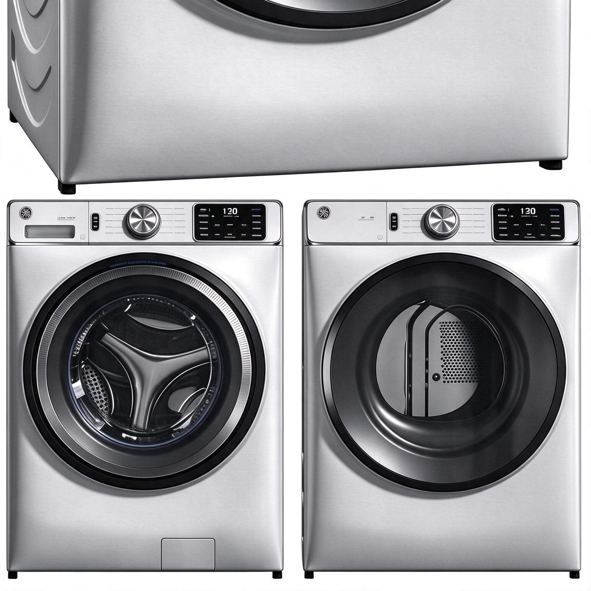 GE Front Load Washing Machine Two Color Versions 3D Model