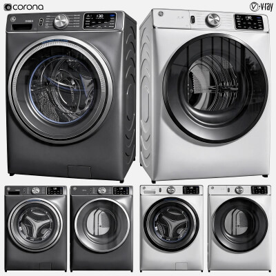 GE Front Load Washing Machine Two Color Versions