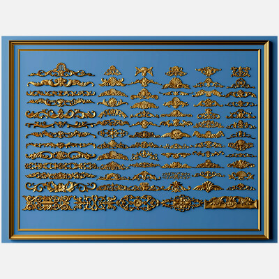 Golden Baroque Decorative Ornament 3D Model Pack