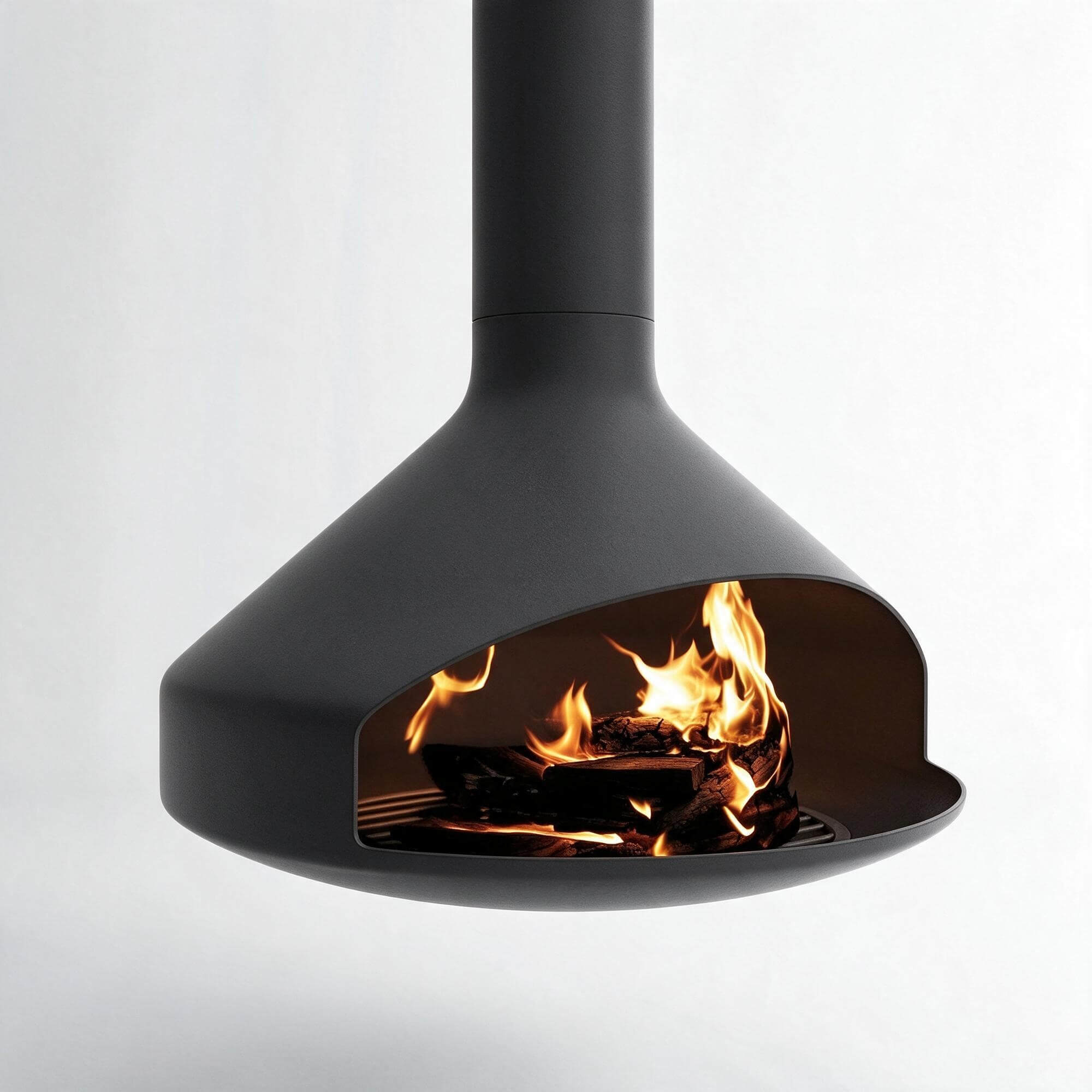 Hanging Suspended Dome Wood Burning Fireplace 3D Model 3D Model