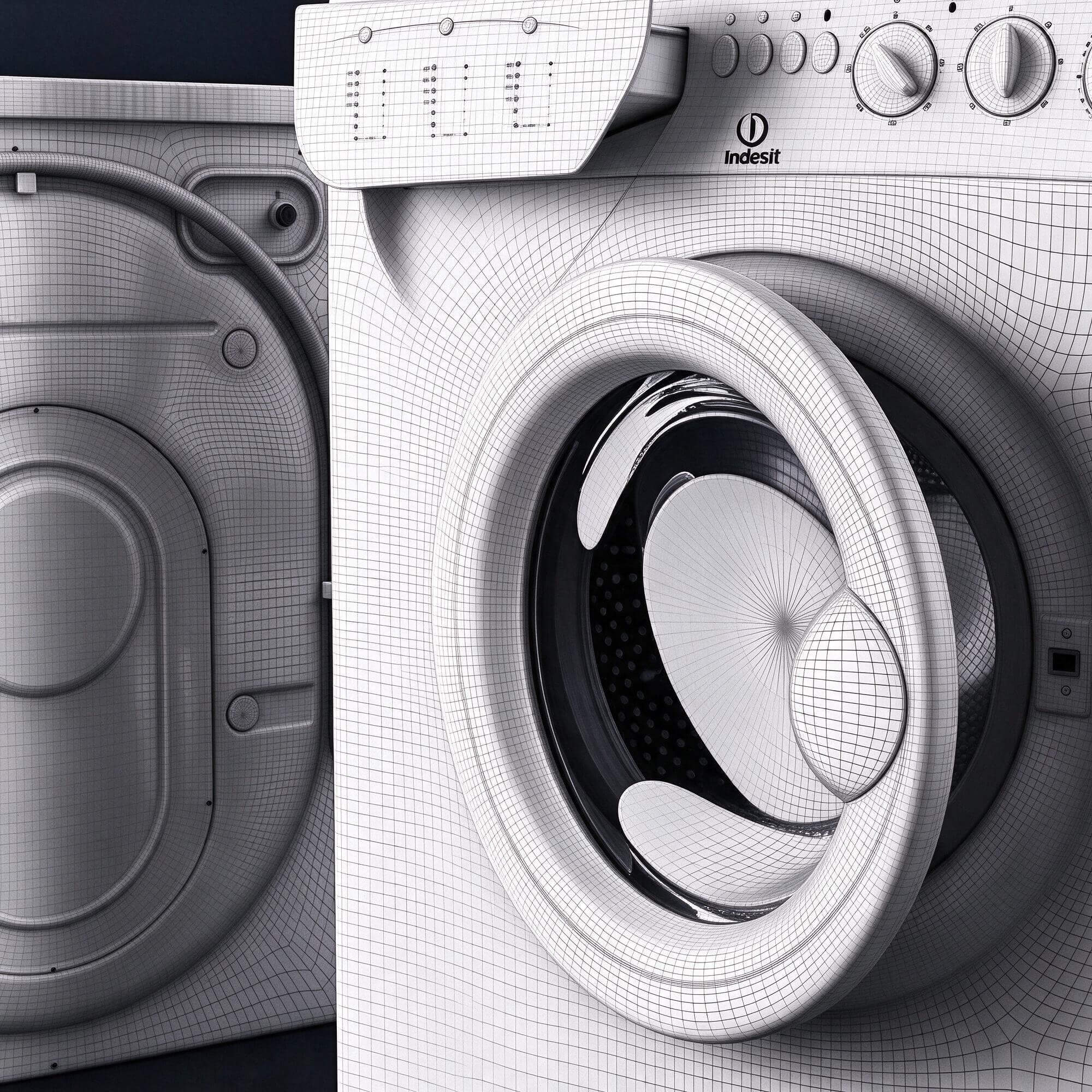 Indesit WS84TX Front Load Washing Machine 3D Model 3D Model