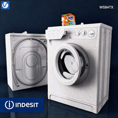 Indesit WS84TX Front Load Washing Machine 3D Model