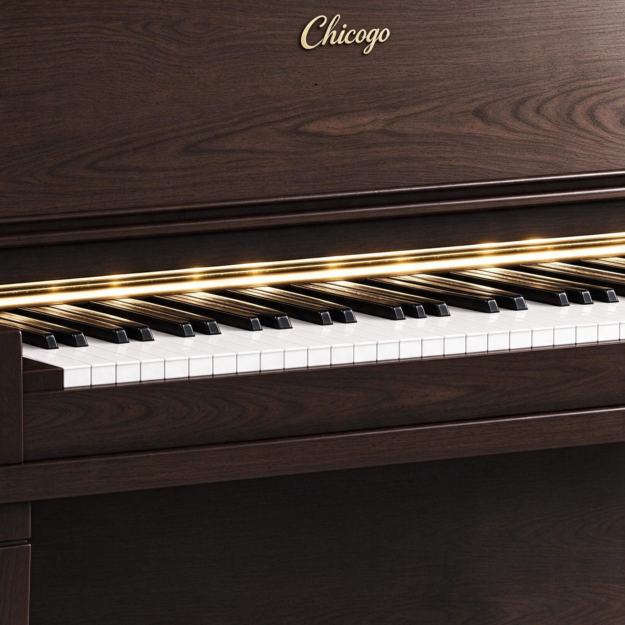 Kingsbury Dark Wood Upright Acoustic Piano 3d Model 3D Model
