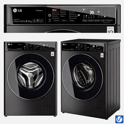LG Direct Drive 8.5kg Steam Front Load Washing Machine 3D mo