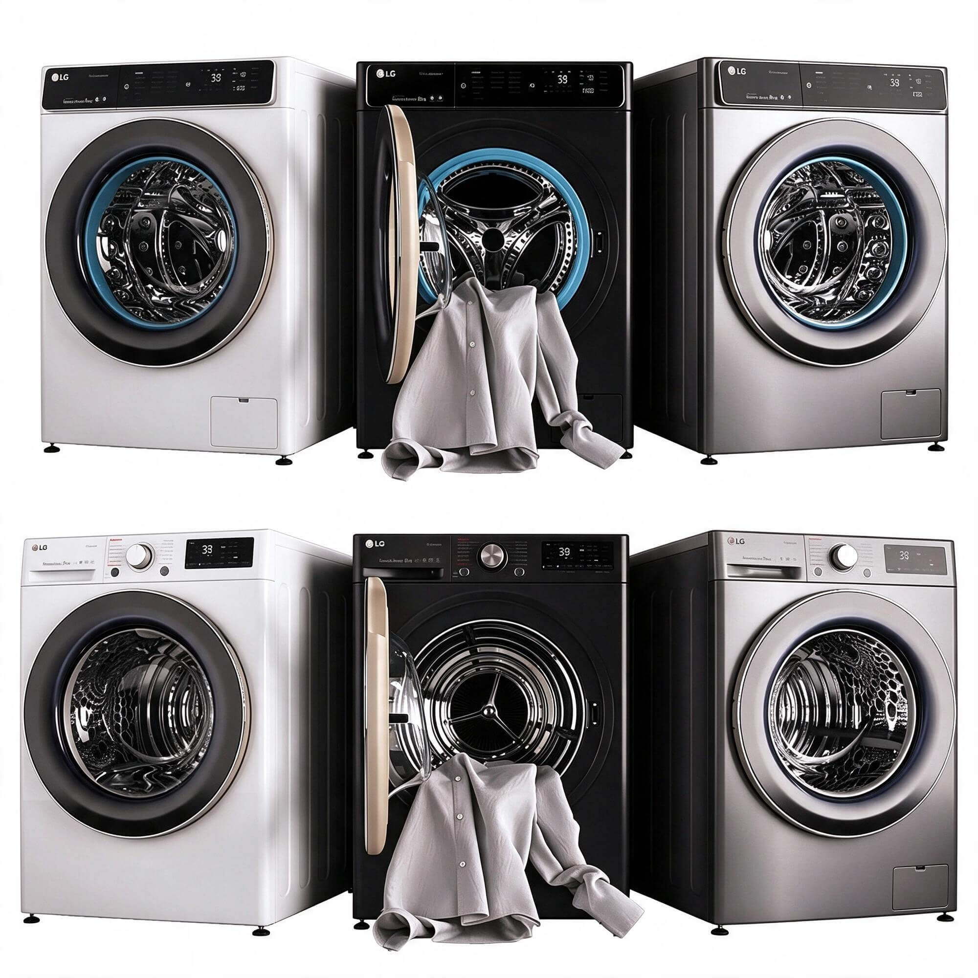 LG front load washing machine collection 3D Model