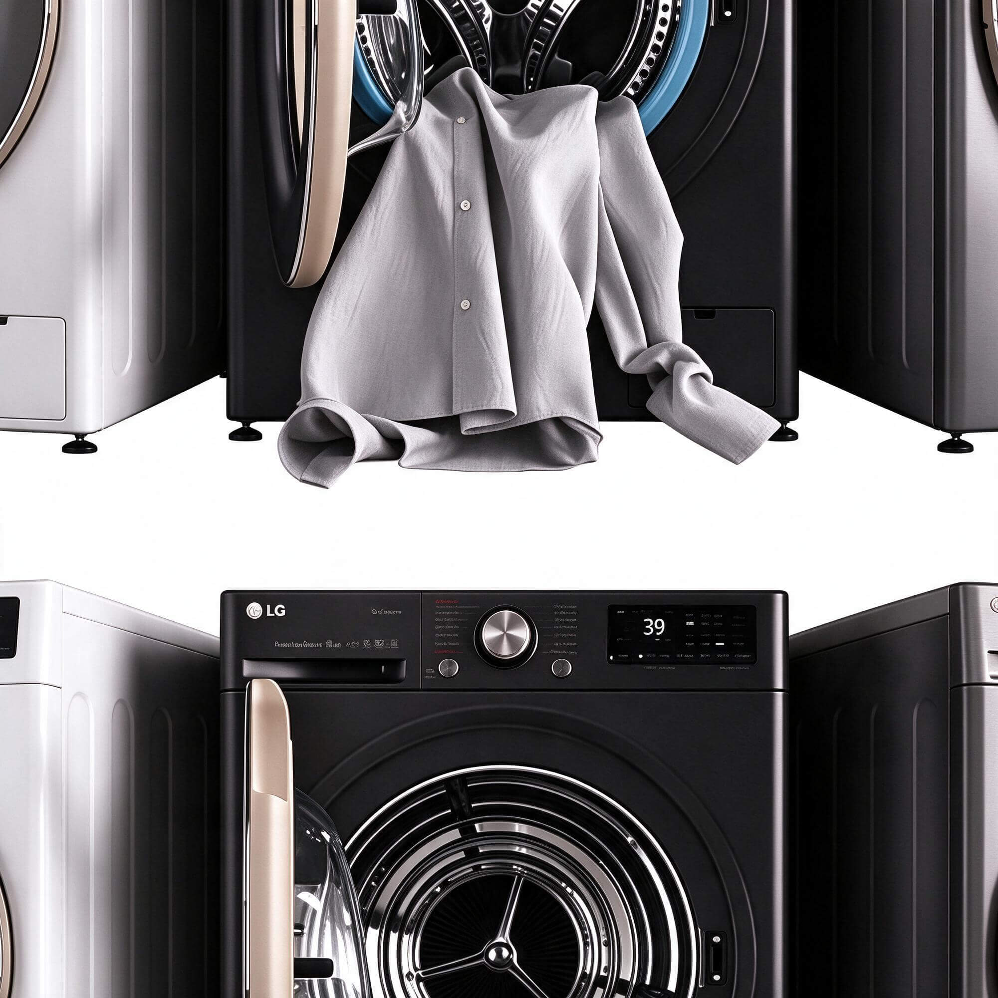 LG front load washing machine collection 3D Model