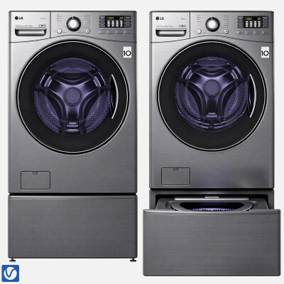 LG Front Load Washing Machine with Twin Wash Pedestal 3D Mod