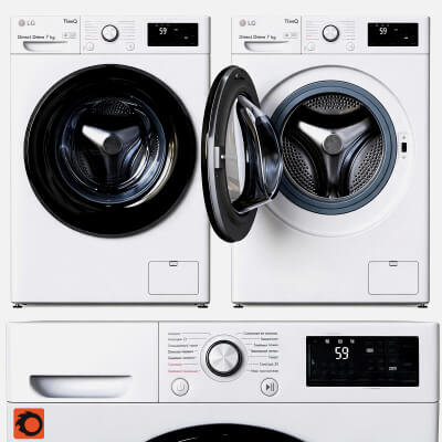 LG ThinQ Direct Drive 7kg Front Load Washing Machine 3D Mode