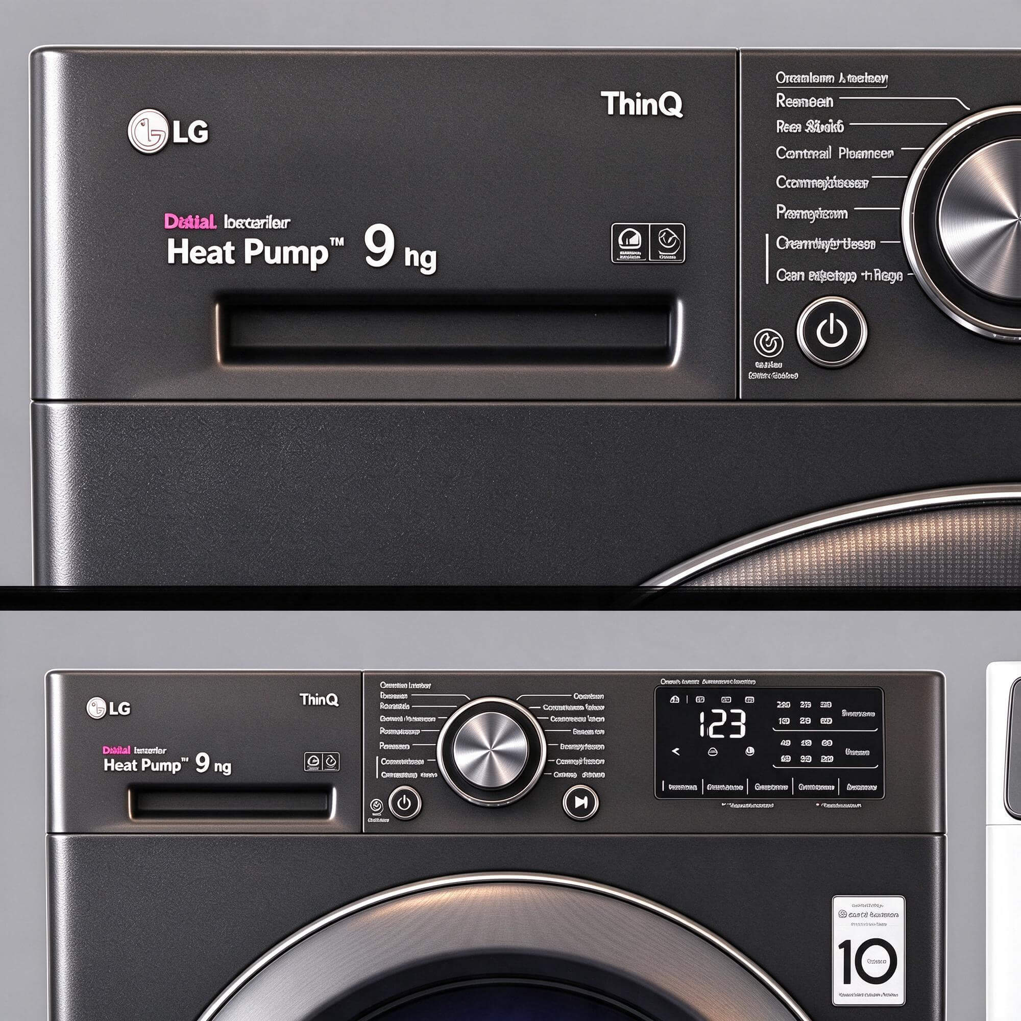 LG ThinQ Heat Pump 9kg Tumble Dryer 3D Model