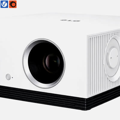 LG White Home Theater Projector 3D Model 3D Model
