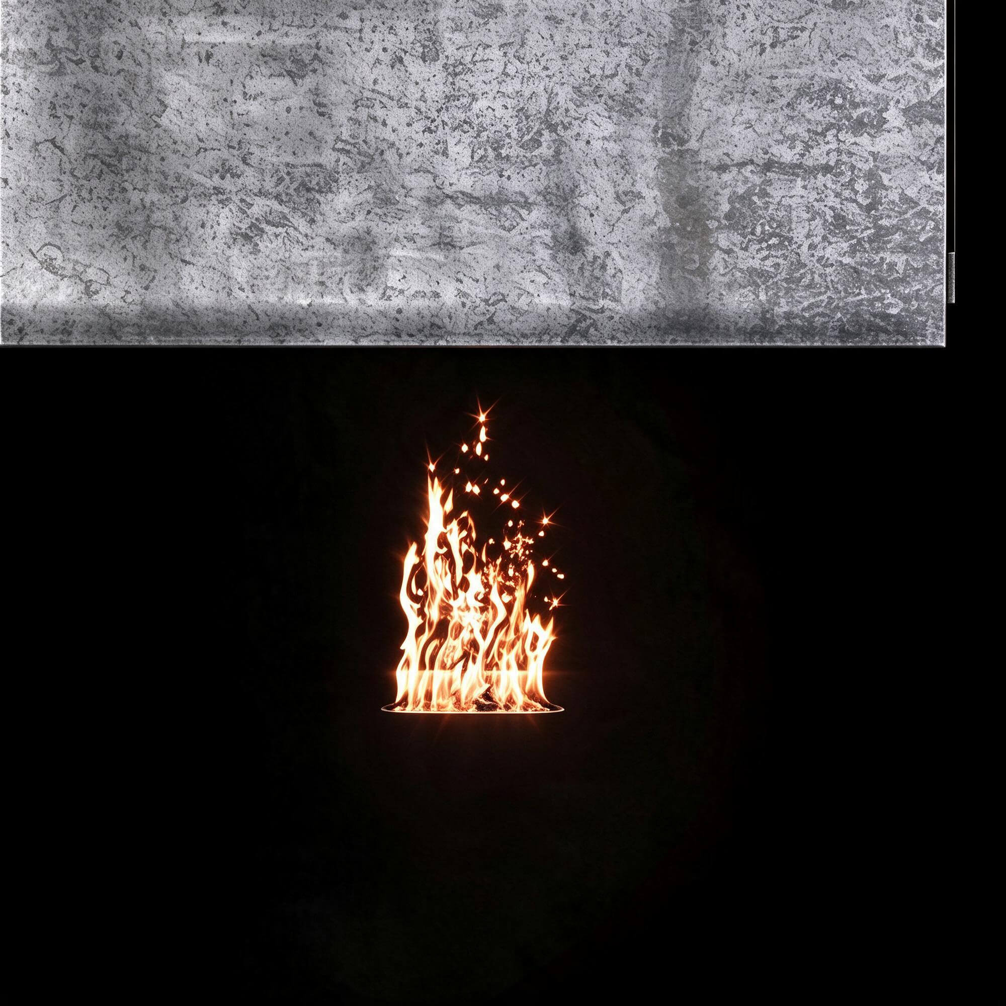 Modern Rectangular Textured Stone Bio Fireplace 3D Model 3D Model