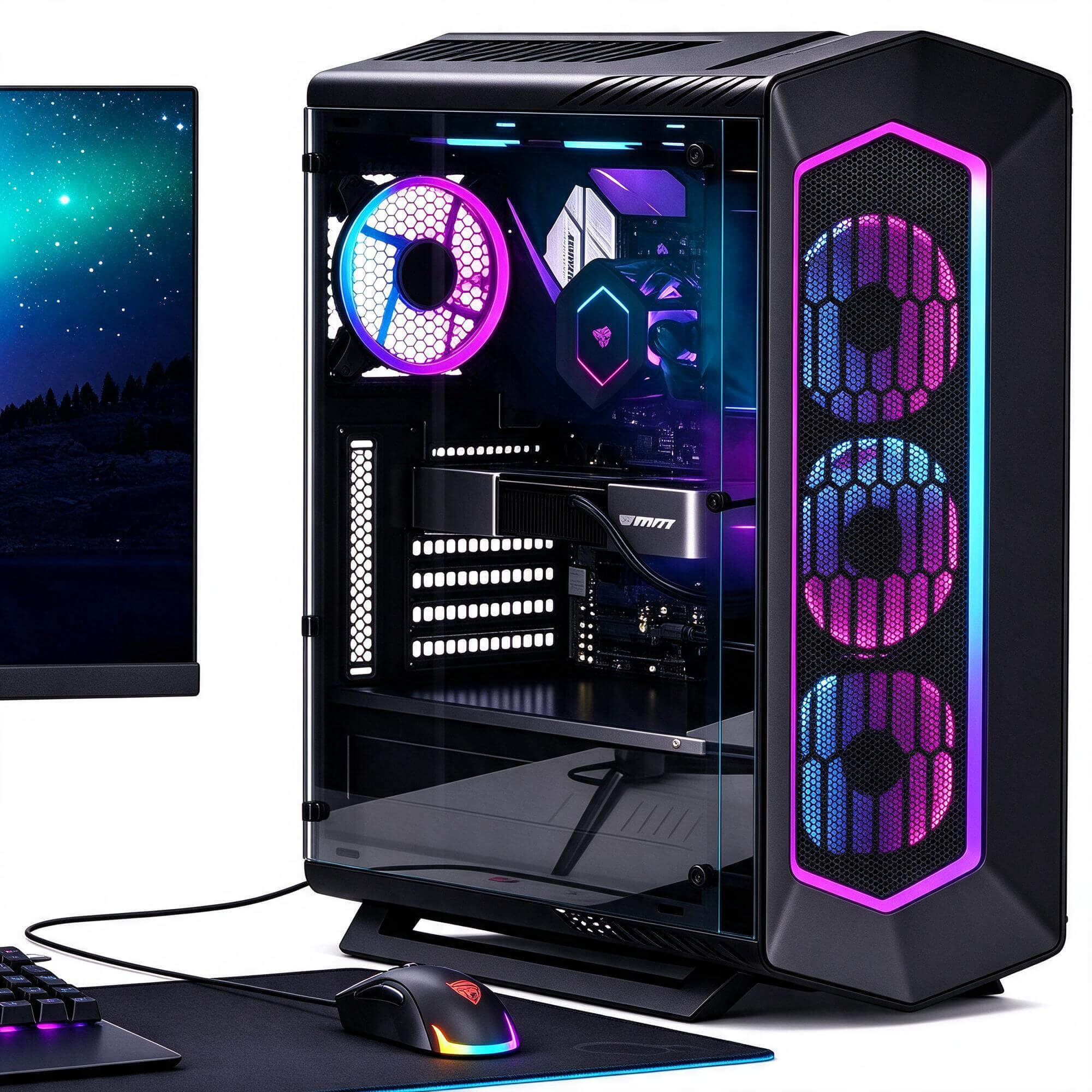 MSI Gaming PC Set Curved Monitor RGB Case 3D Model 3D Model