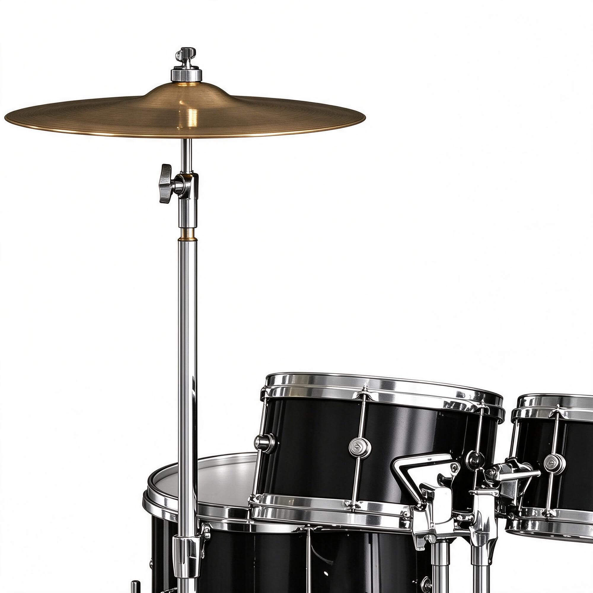 Pearl Black Acoustic Drum Kit with Stool and Drumsticks 3D M 3D Model