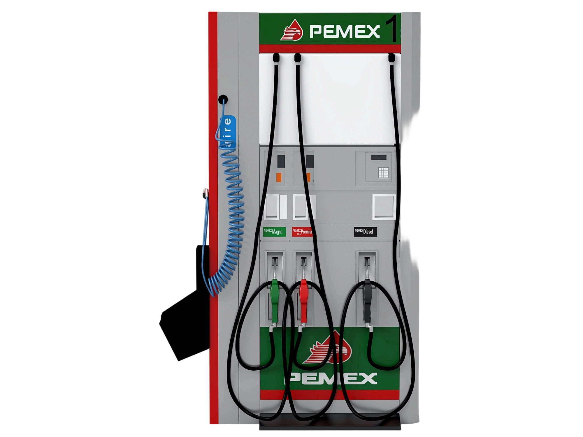 Pemex Branded Gas Station Fuel Dispenser Two Angle Set 3D Model