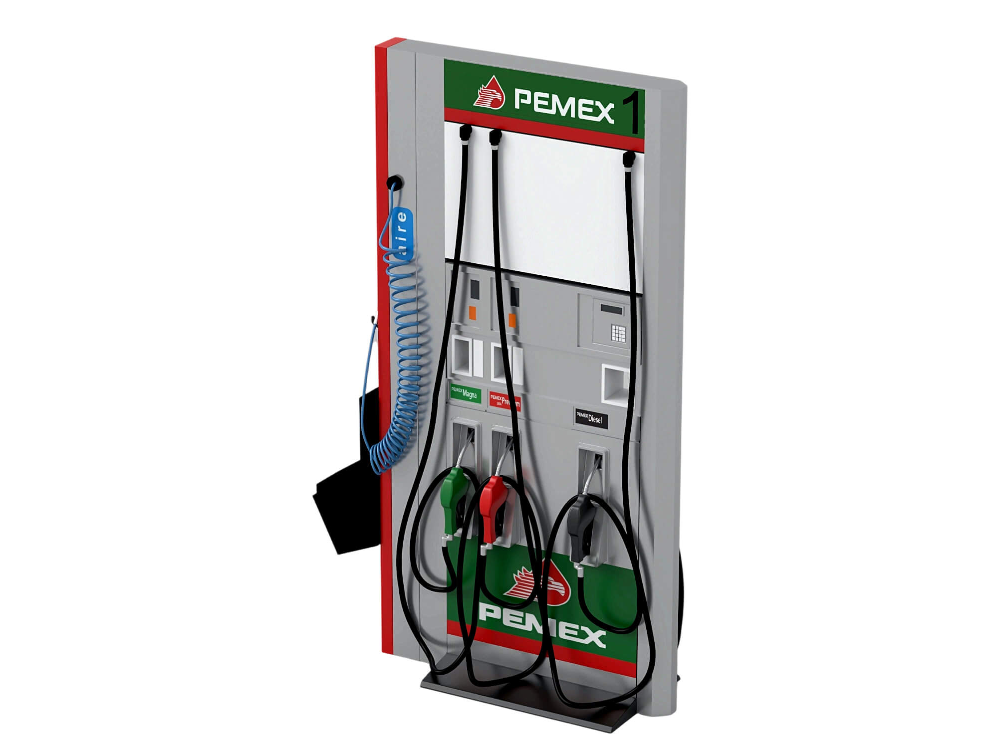 Pemex Branded Gas Station Fuel Dispenser Two Angle Set 3D Model