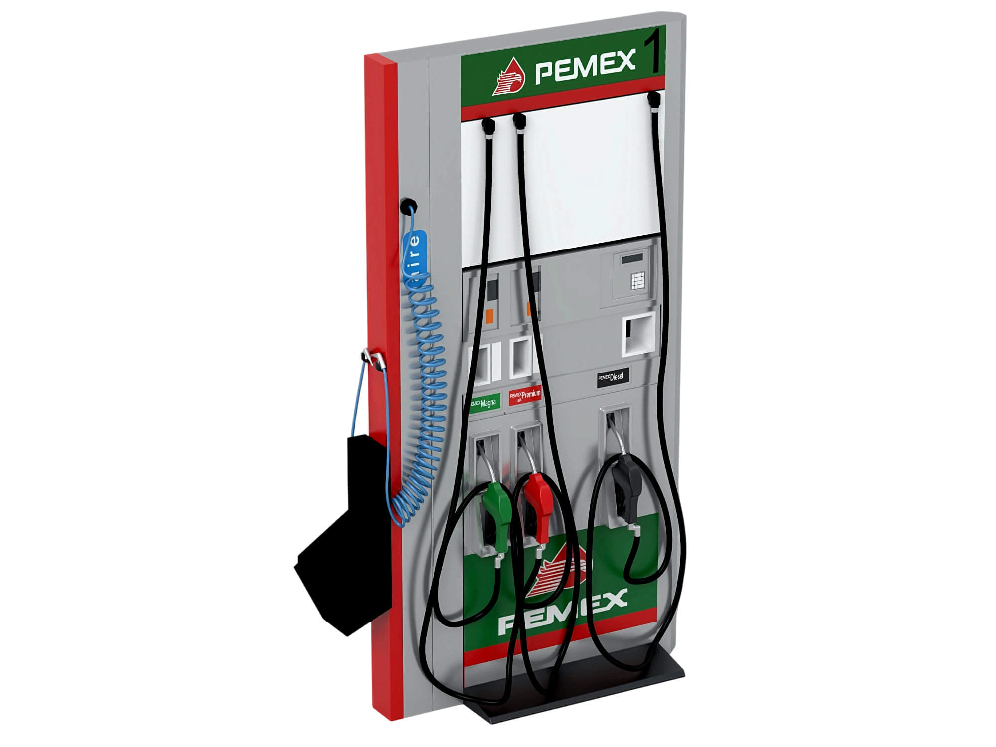 Pemex Branded Gas Station Fuel Dispenser Two Angle Set 3D Model