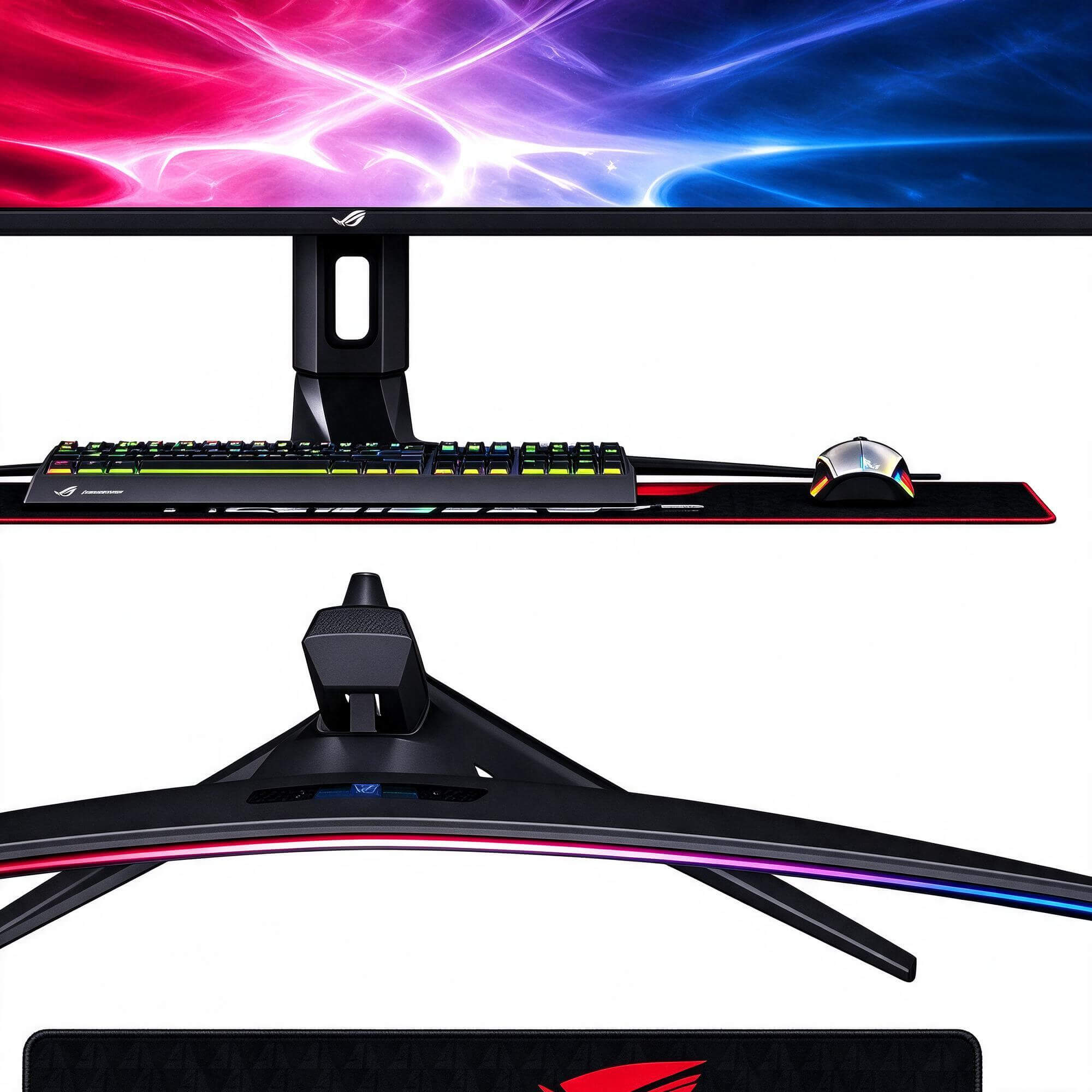 ROG Gaming PC Set Ultrawide Curved Monitor 3D Model 3D Model