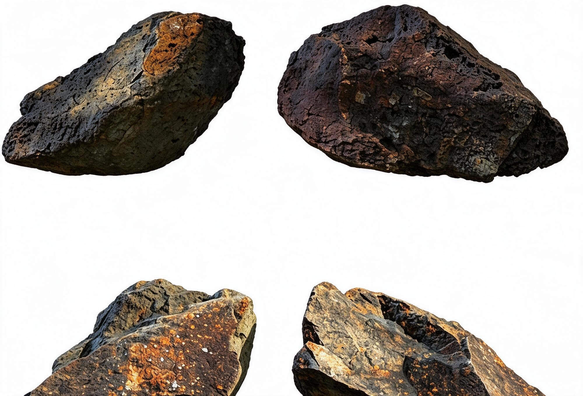 Rusty Weathered Iron Ore Rock Pack 3d Model 3D Model