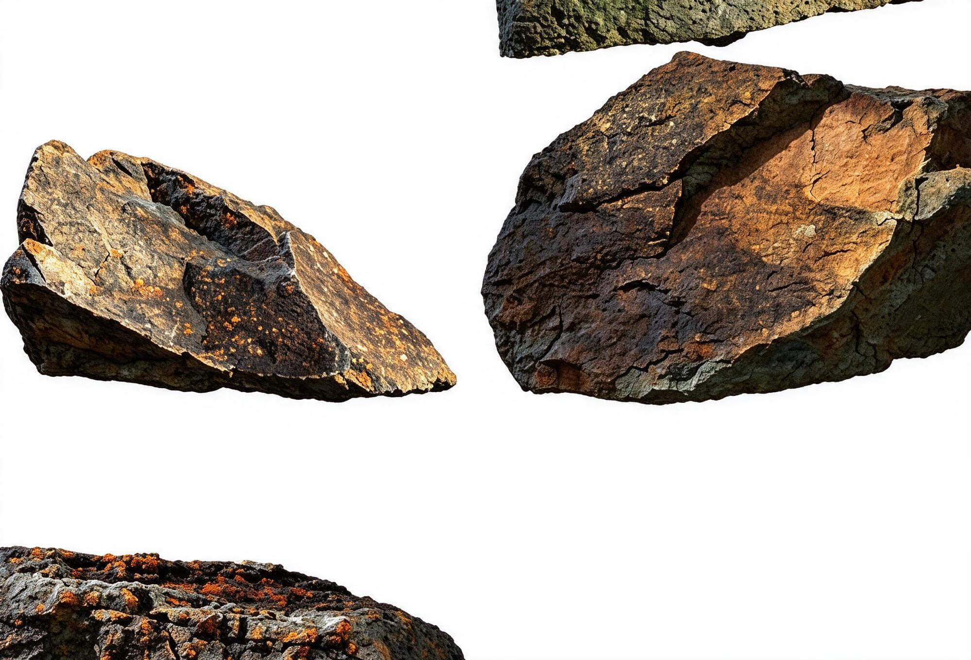 Rusty Weathered Iron Ore Rock Pack 3d Model 3D Model