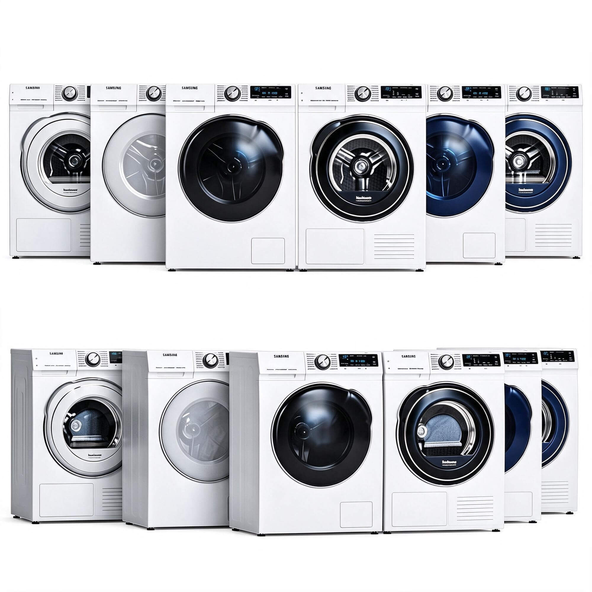 Samsung Collection of Front Load Washing Machines 3D Model 3D Model