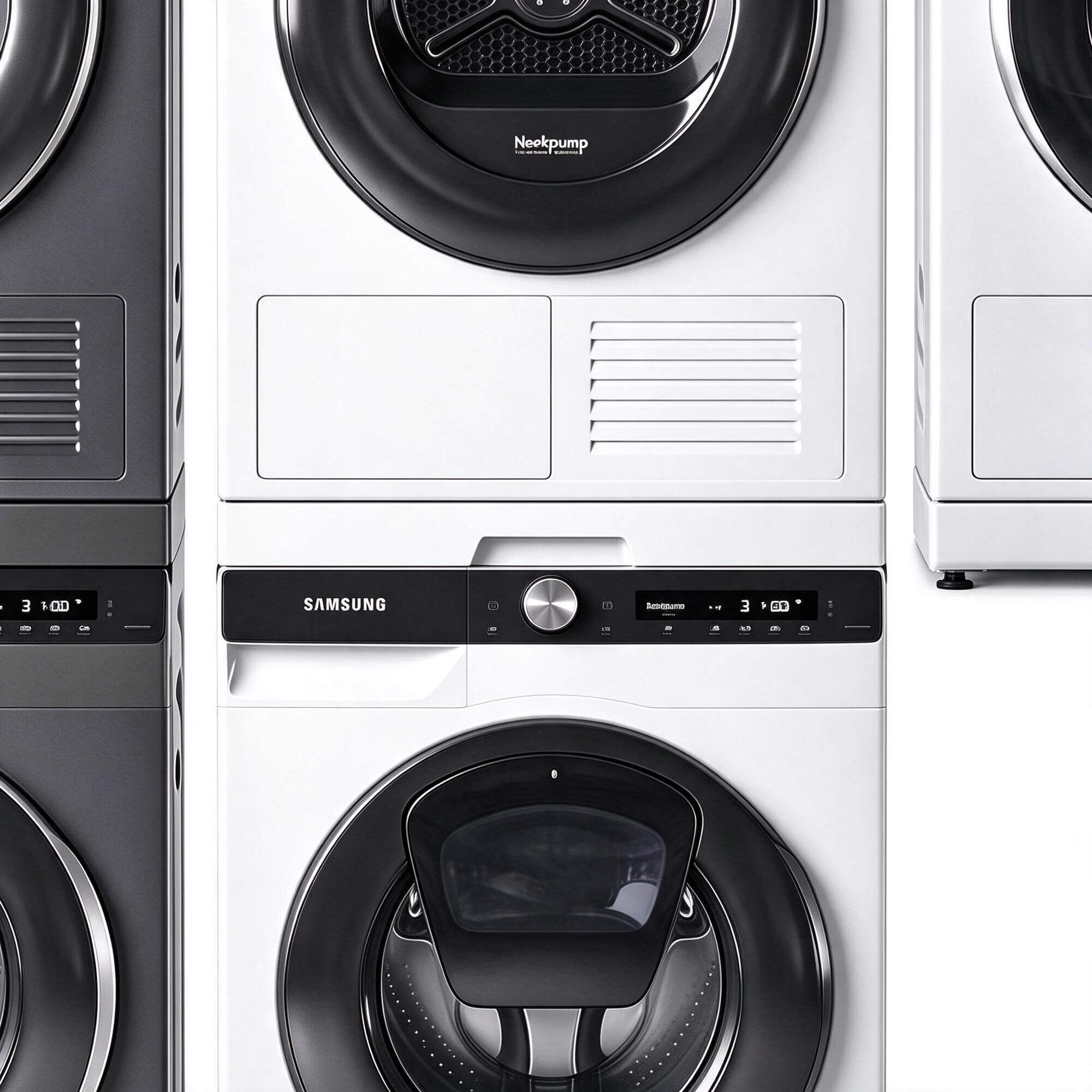 Samsung Stacked Washer Dryer Heat Pump Set 3D Model