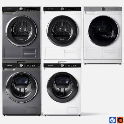 Samsung Stacked Washer Dryer Heat Pump Set