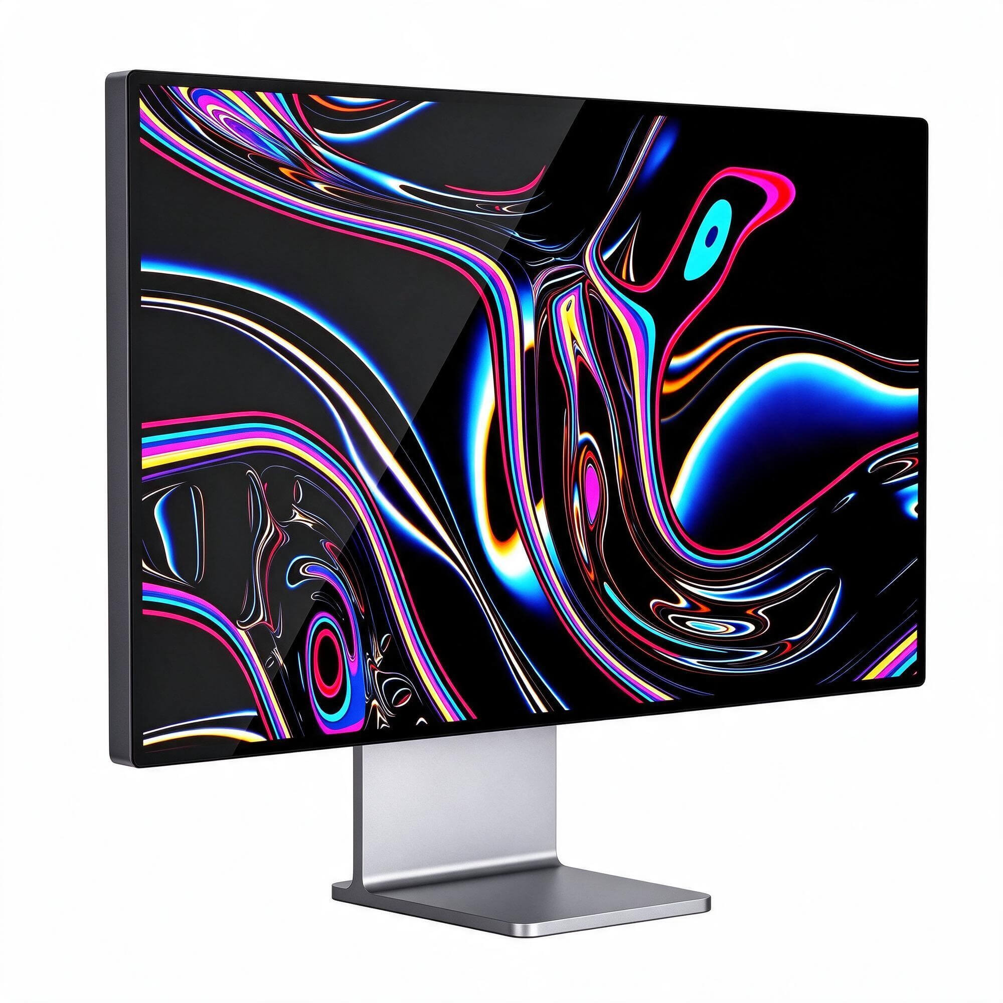 Slim Bezel Studio Display with Silver Metal Stand 3D Model 3D Model