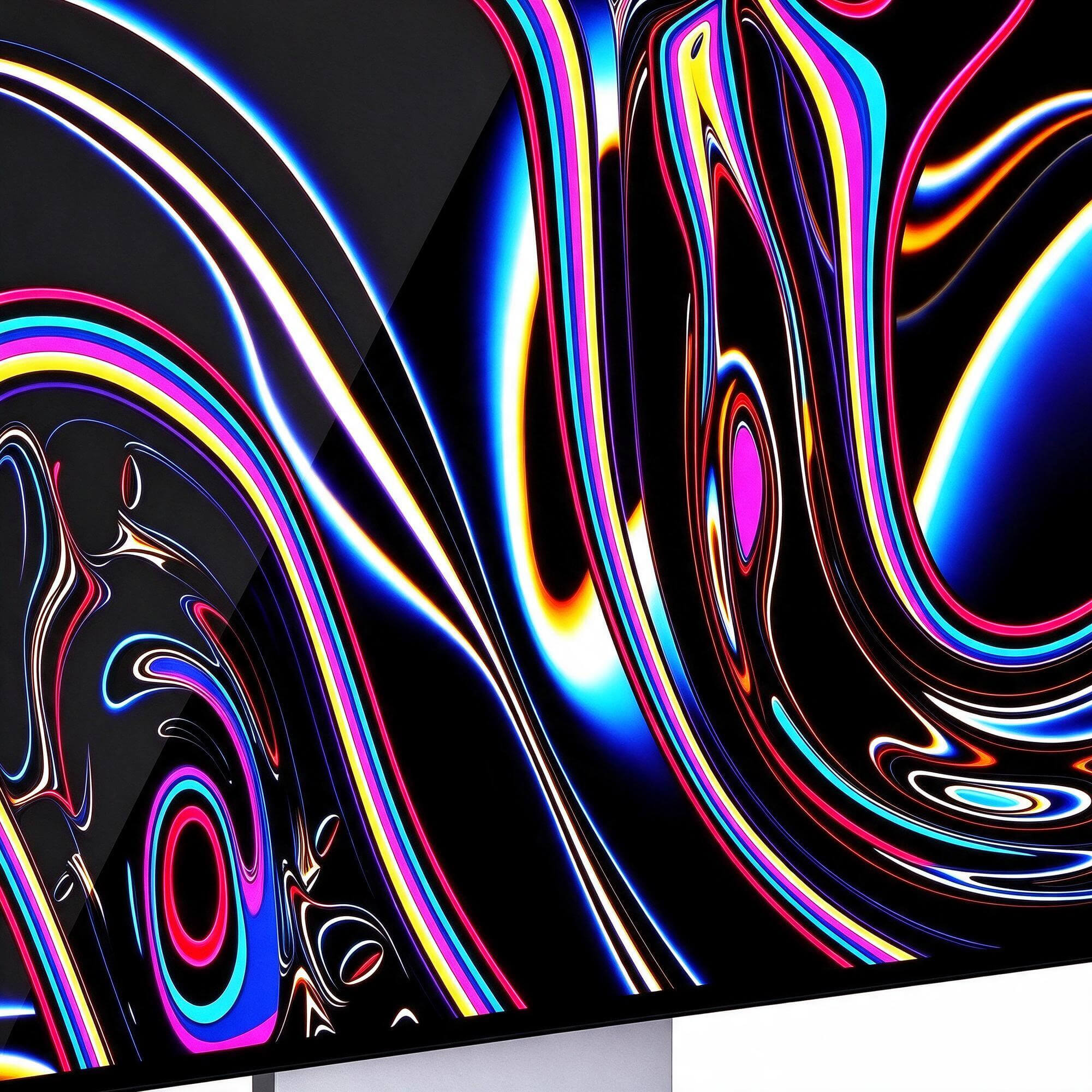 Slim Bezel Studio Display with Silver Metal Stand 3D Model 3D Model