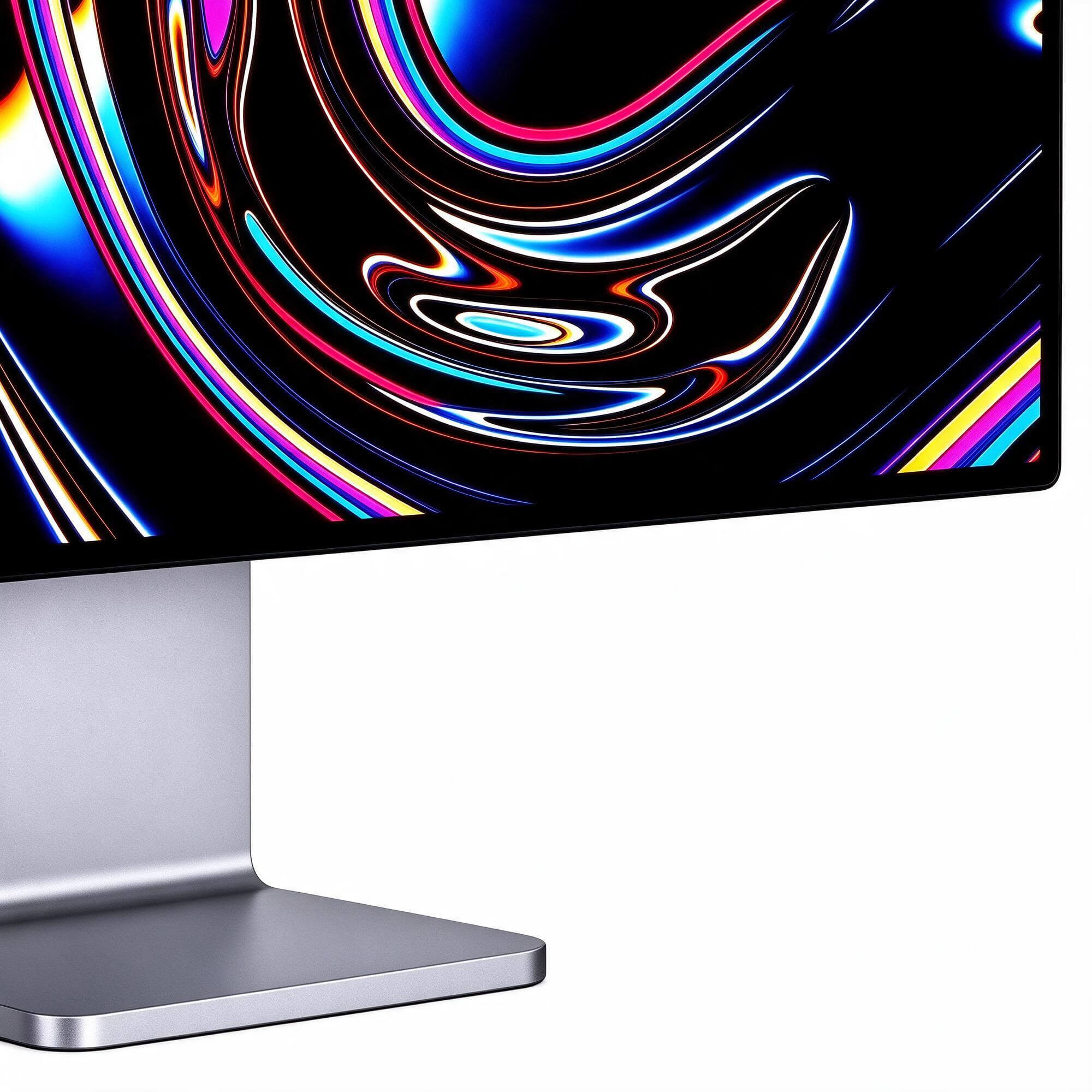 Slim Bezel Studio Display with Silver Metal Stand 3D Model 3D Model