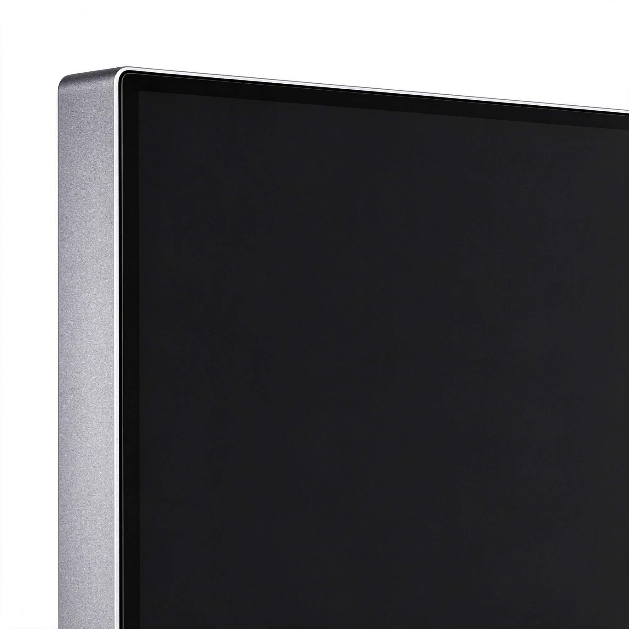 Slim Silver Curved Base Computer Monitor 3D Model 3D Model