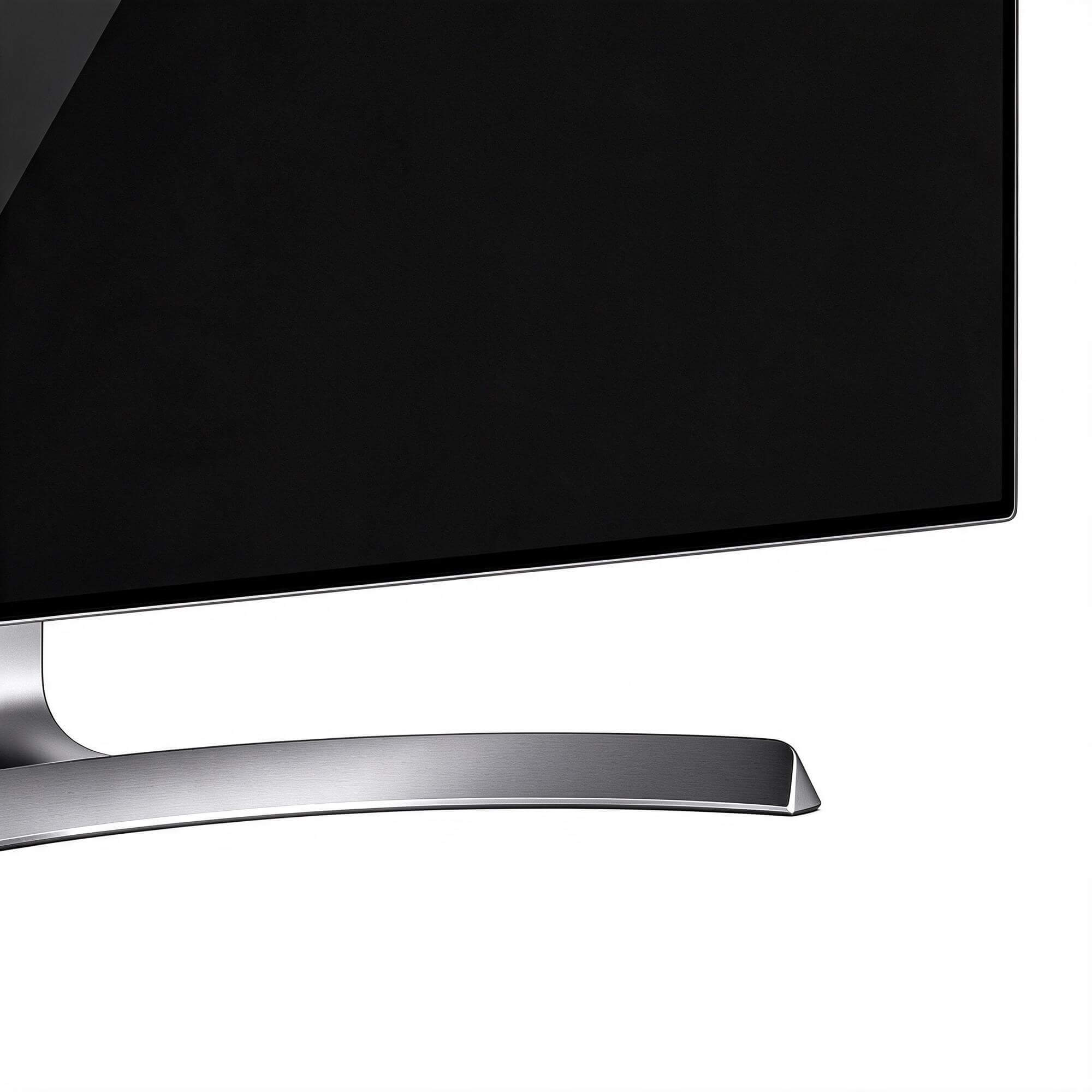 Slim Silver Curved Base Computer Monitor 3D Model 3D Model