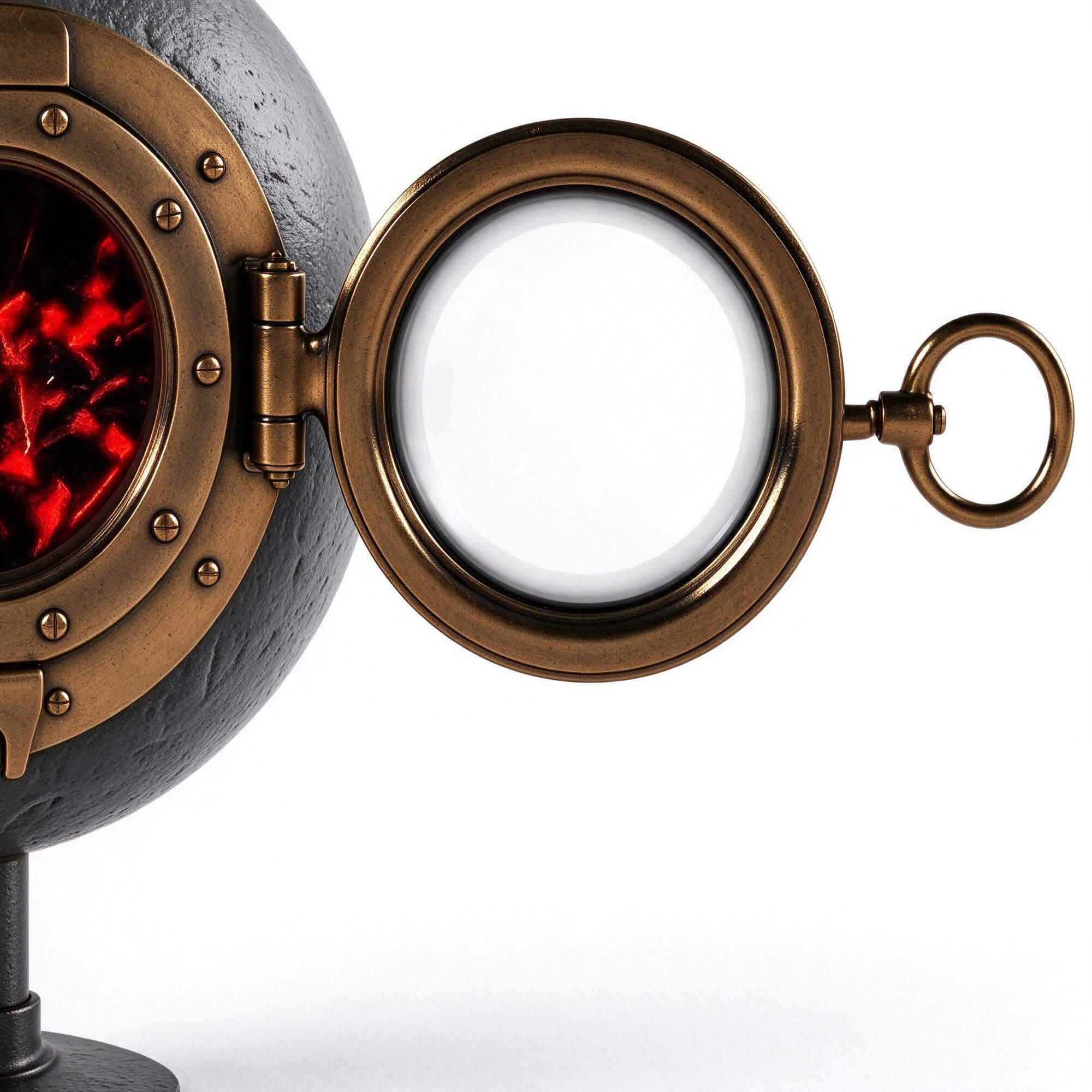 Steampunk Spherical Wood Burning Stove with Porthole Door 3D 3D Model