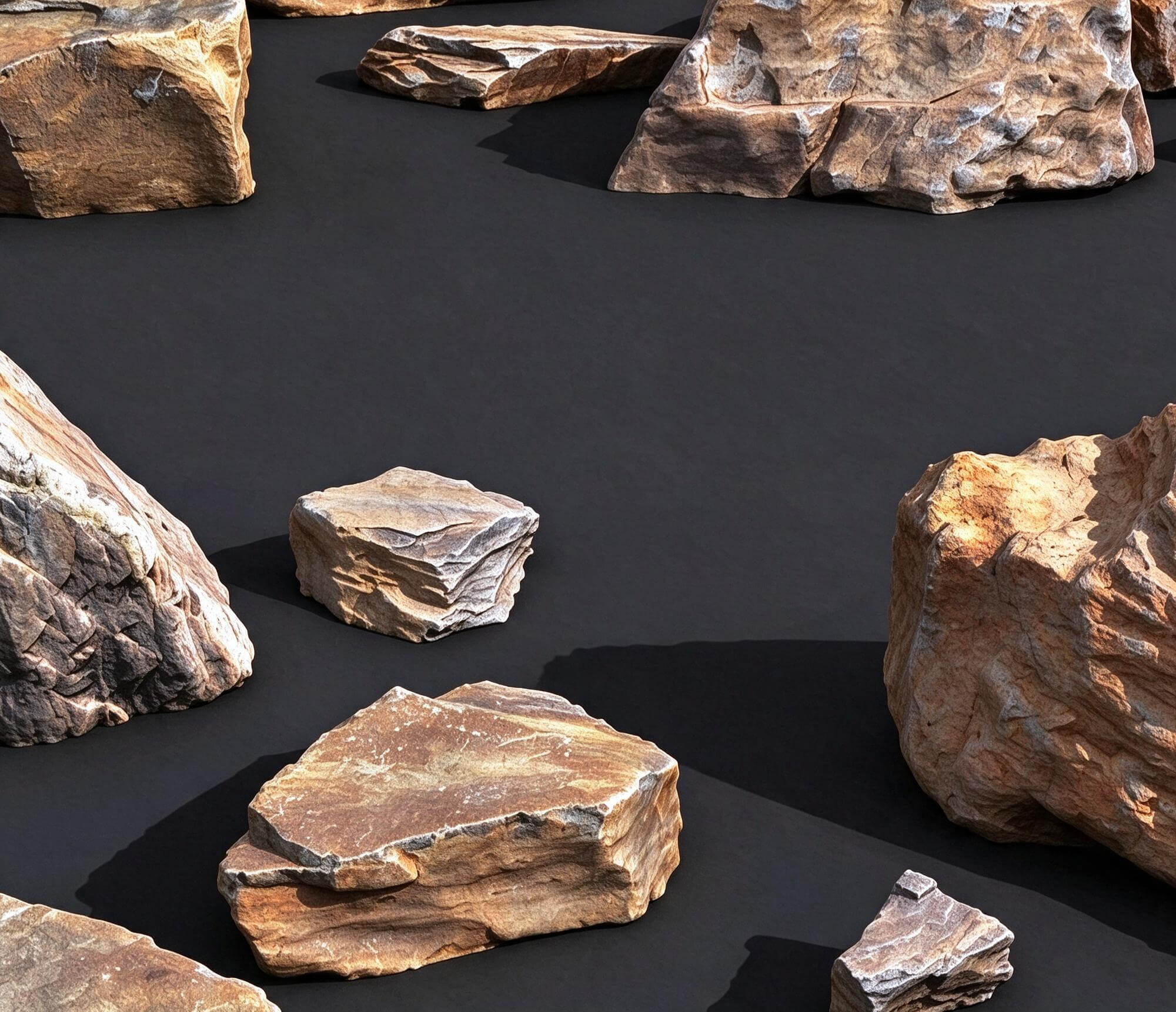Stratified Sedimentary Slab Rock Pack 3D Model 3D Model