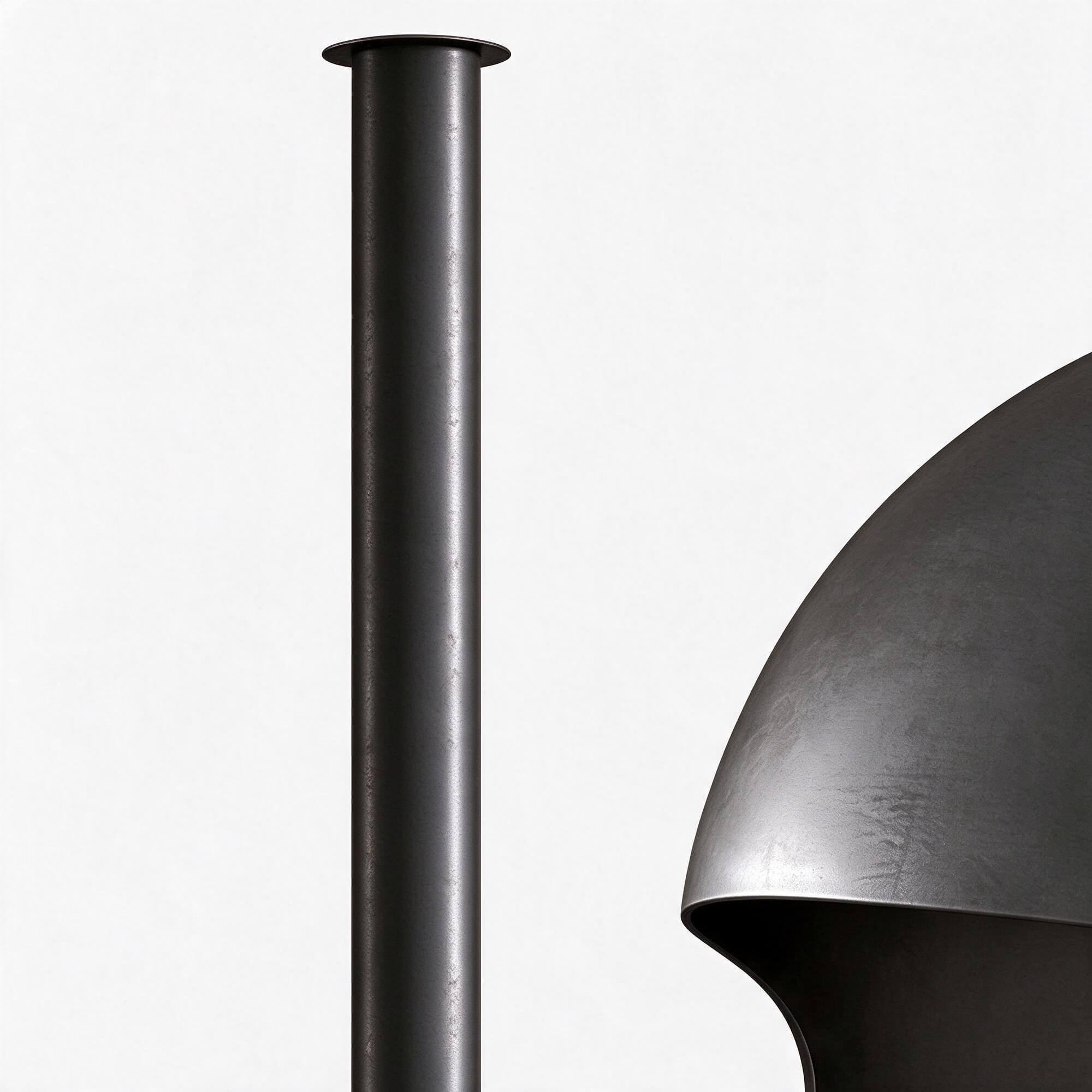 Suspended Spherical Black Metal Wood Burning Fireplace 3D MO 3D Model