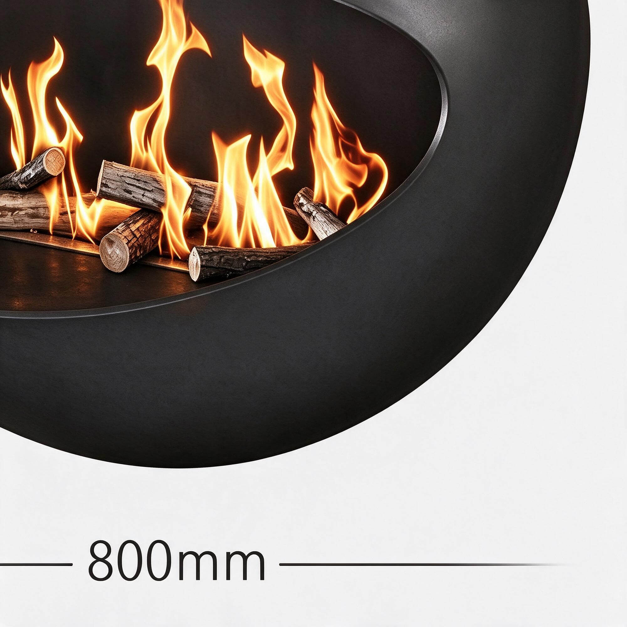 Suspended Spherical Black Metal Wood Burning Fireplace 3D MO 3D Model