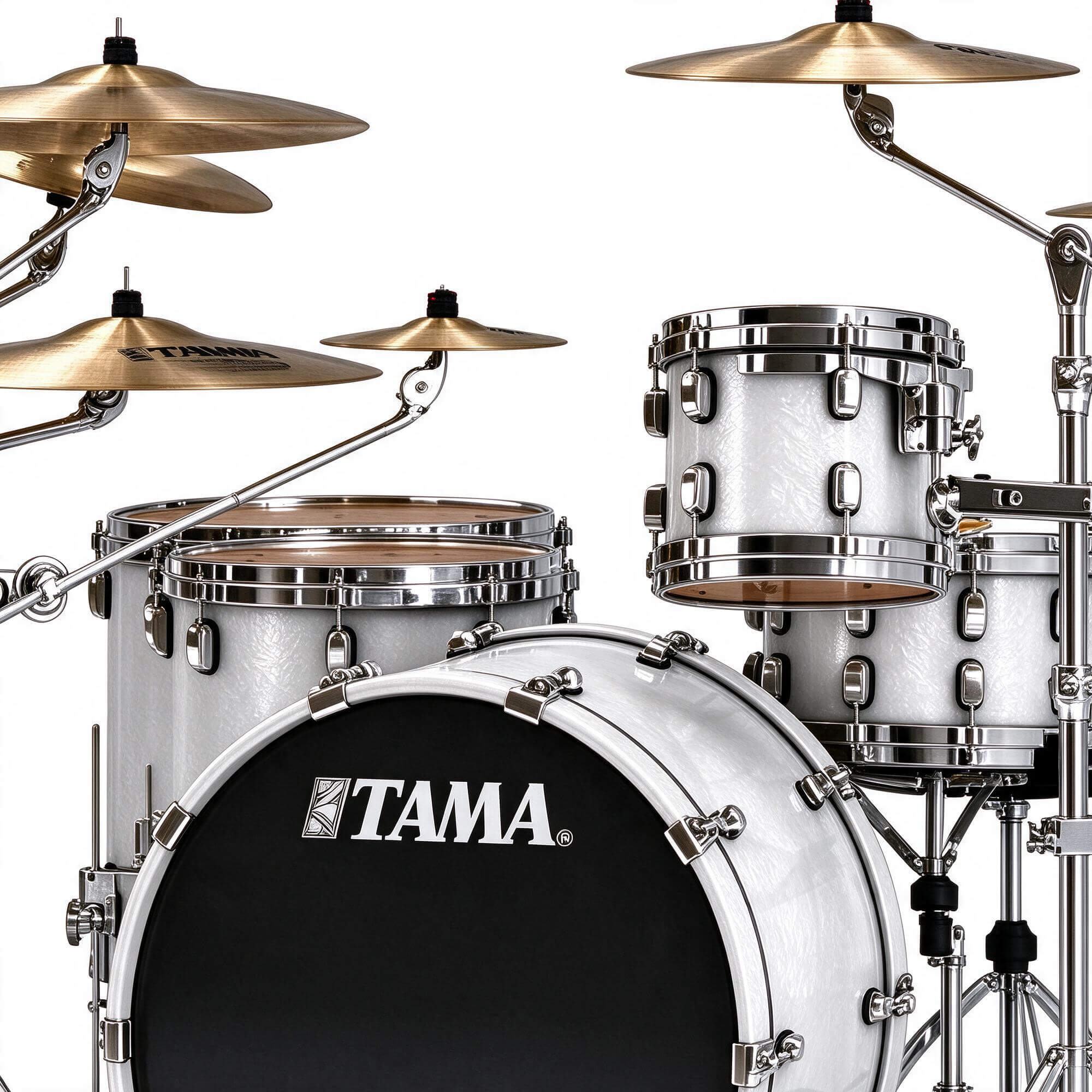TAMA White Acoustic Drum Kit 3D Model 3D Model