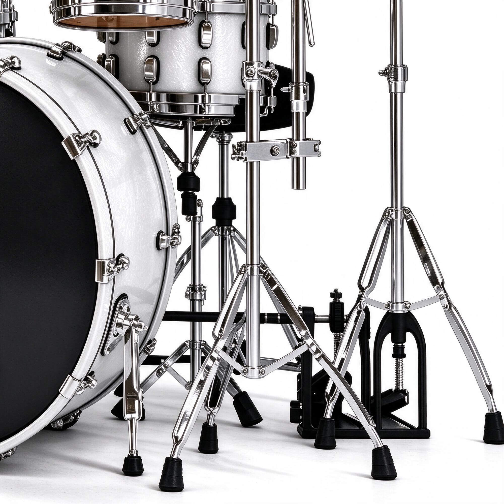 TAMA White Acoustic Drum Kit 3D Model 3D Model