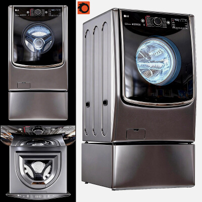 Lg Directdrive8.5Kgsteamfrontloadwashingmachine3Dmodel