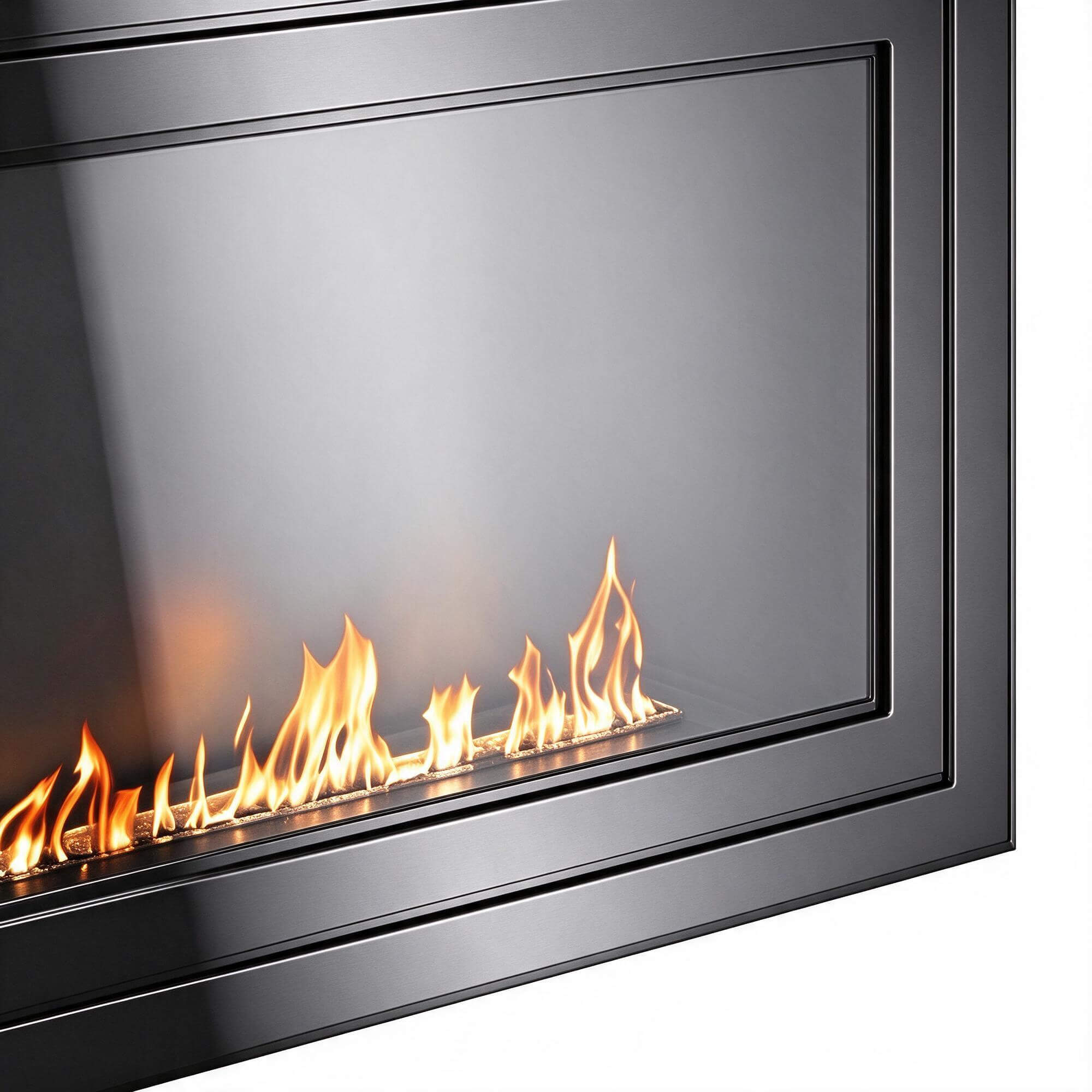 Three Sizes Built In Linear Bioethanol Fireplace Black Gloss 3D Model